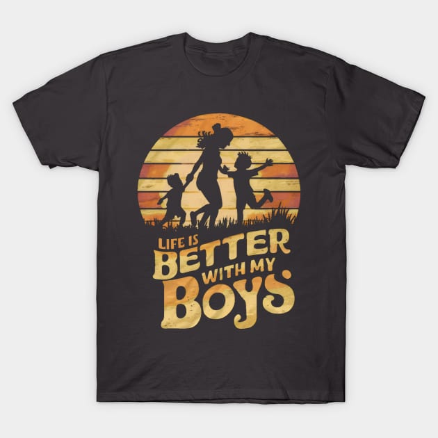 Mom of boys vintage T-Shirt by Humor Me tees.